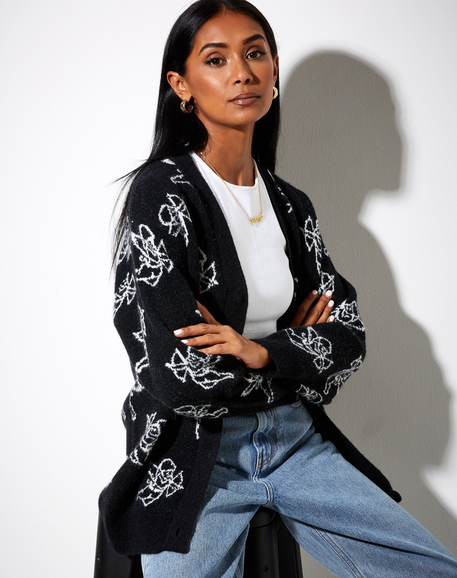 Imagen de Ummi Cardigan en Cherub Negro y Blanco