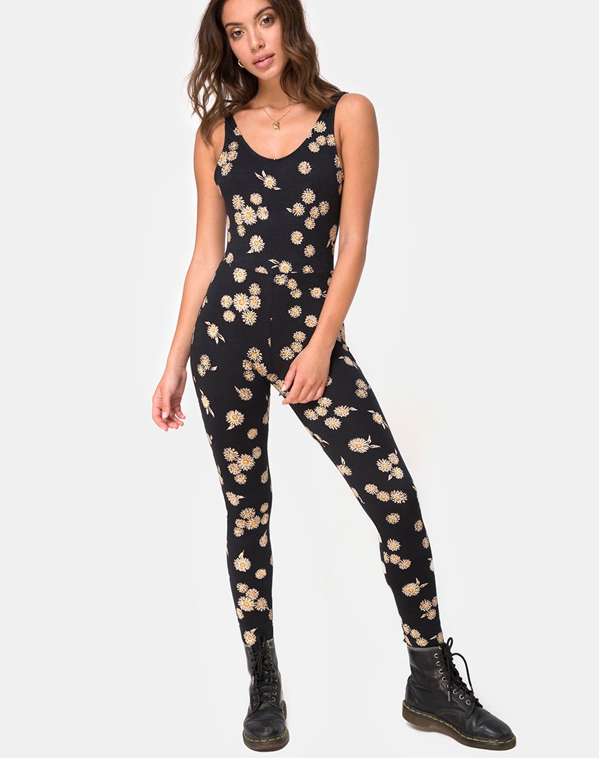 Unitard en Grunge Daisy Floral