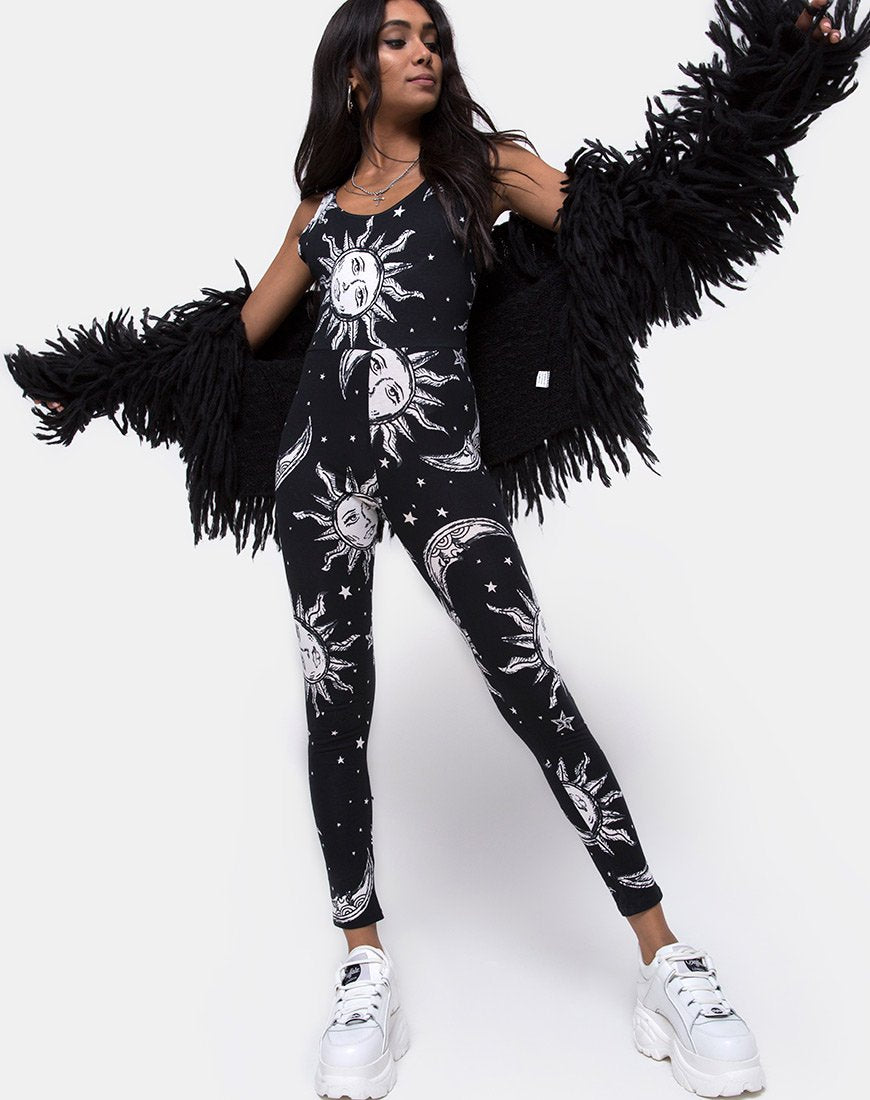 Unitard en oversize Sol, Luna y Estrellas