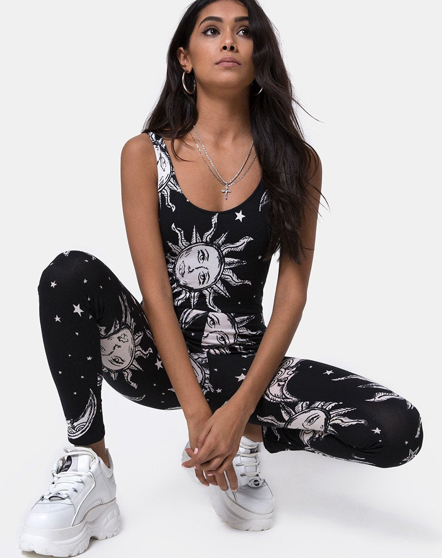 Unitard en oversize Sol, Luna y Estrellas