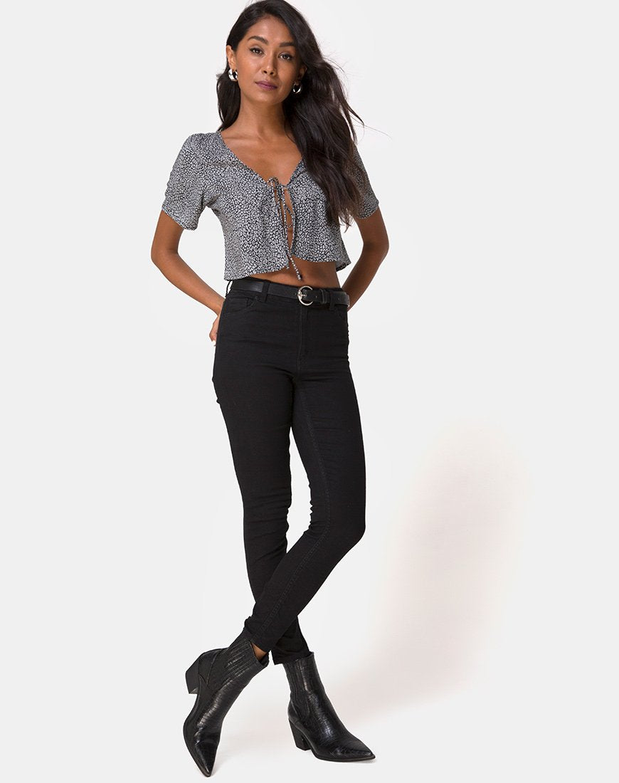 Imagen de la blusa Vaco en leopardo gris