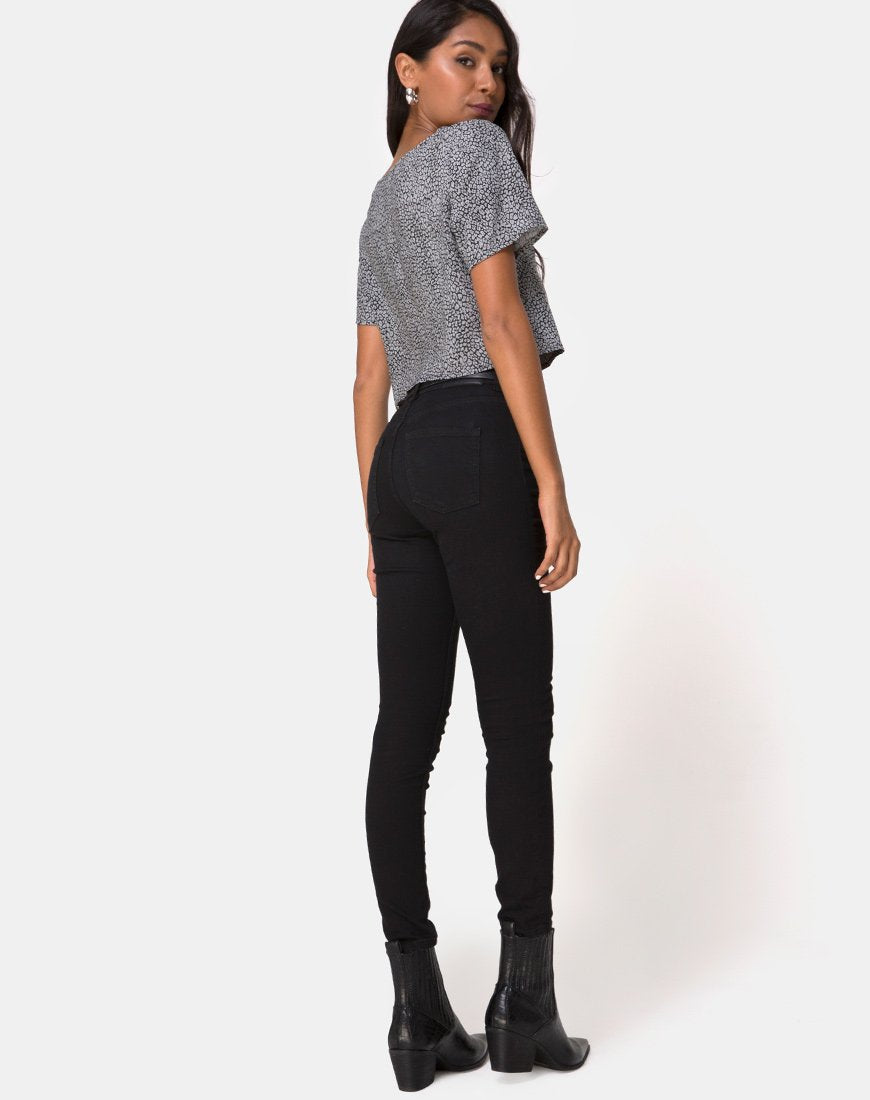 Imagen de la blusa Vaco en leopardo gris