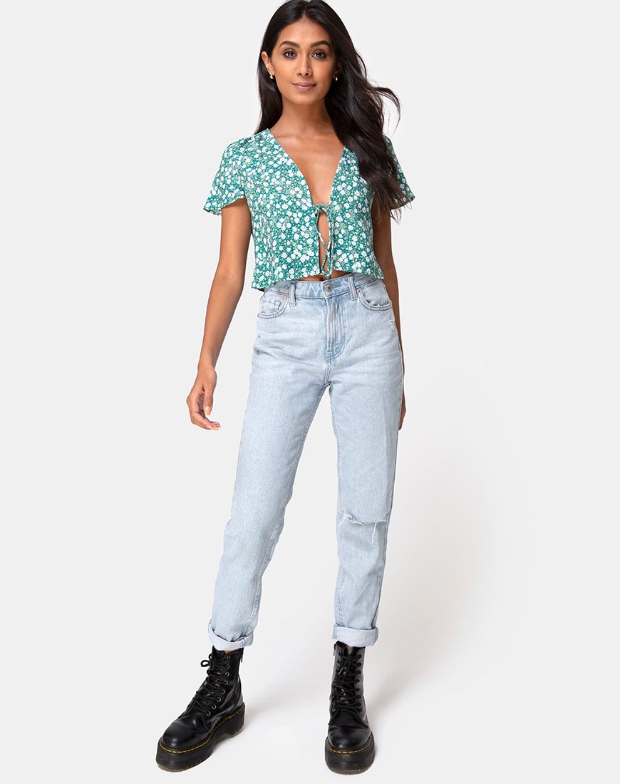 Imagen de Vaco Blusa en Floral Campo Verde
