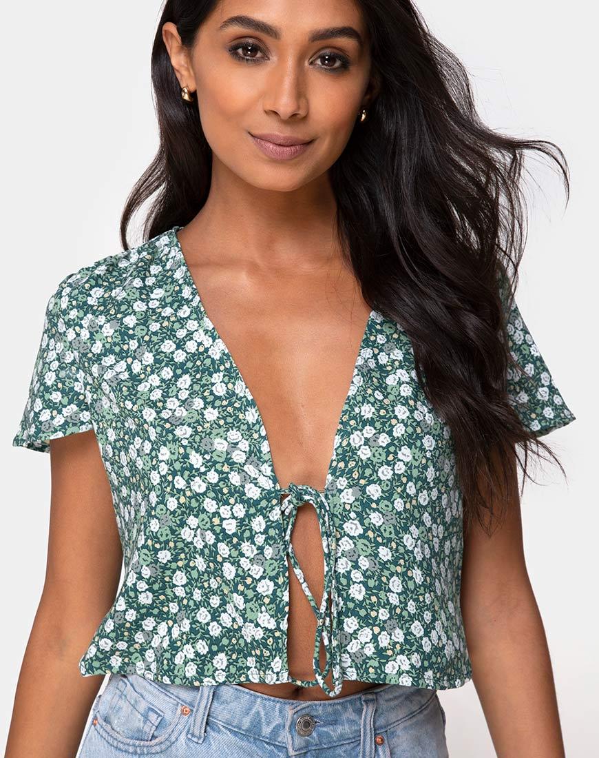Imagen de Vaco Blusa en Floral Campo Verde