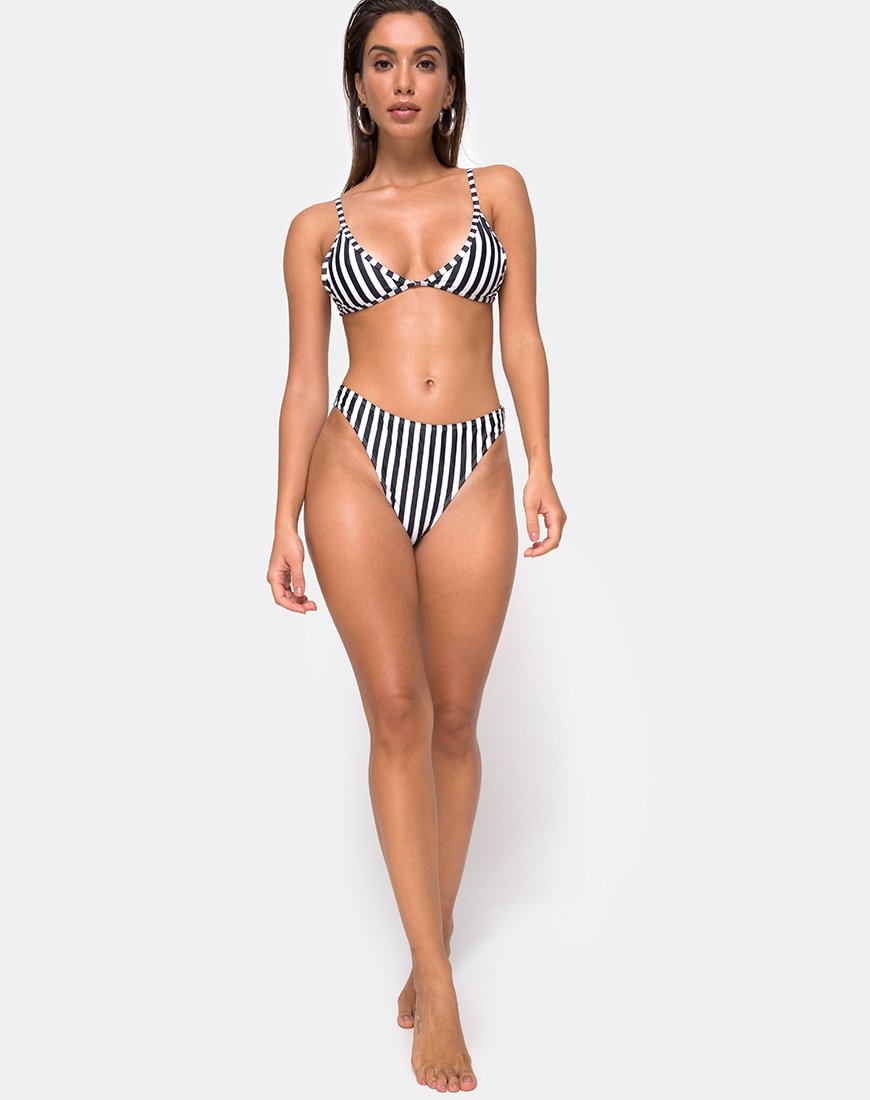 Imagen del sujetador de bikini Vader de rayas blancas y negras