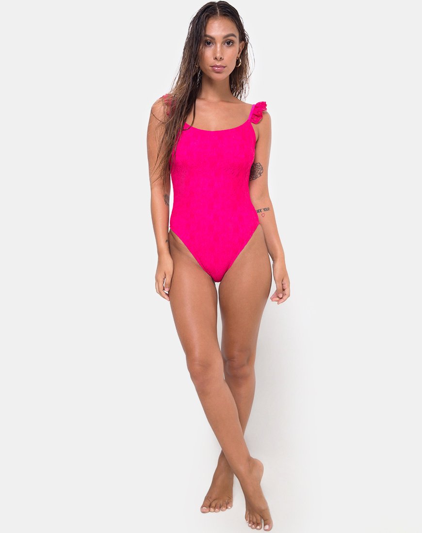 Imagen del bañador Valentina de encaje Rosa fucsia