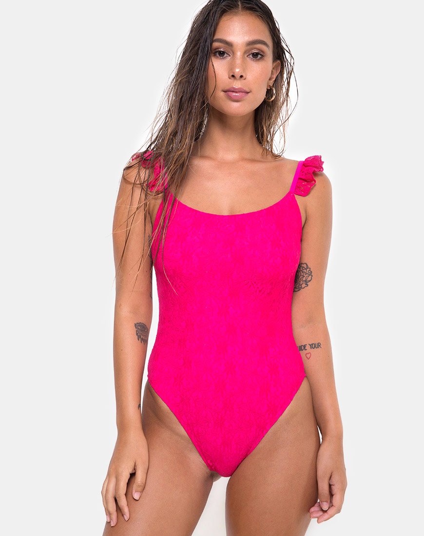 Imagen del bañador Valentina de encaje Rosa fucsia