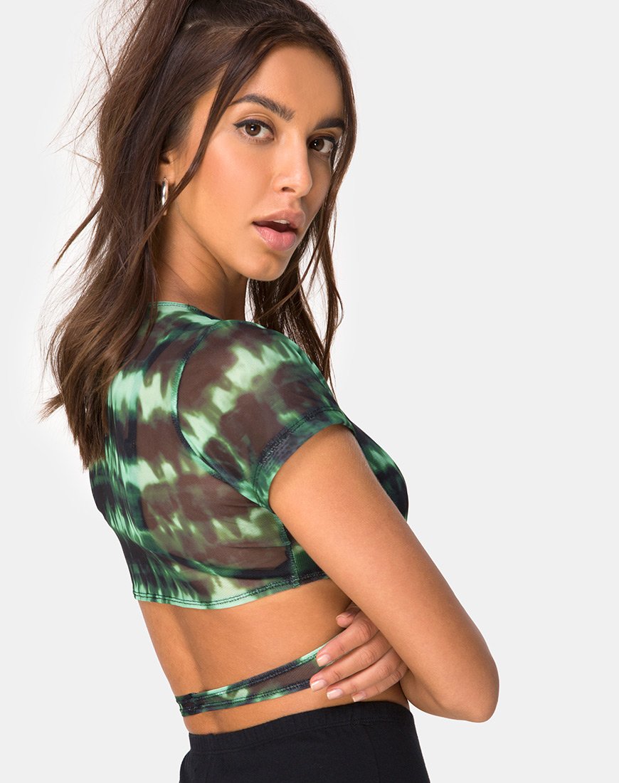 Imagen de Valiza Crop Top en malla turquesa