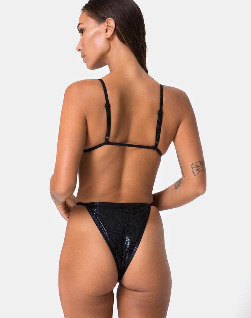 Imagen del sujetador de bikini Valter en negro Oil Snake