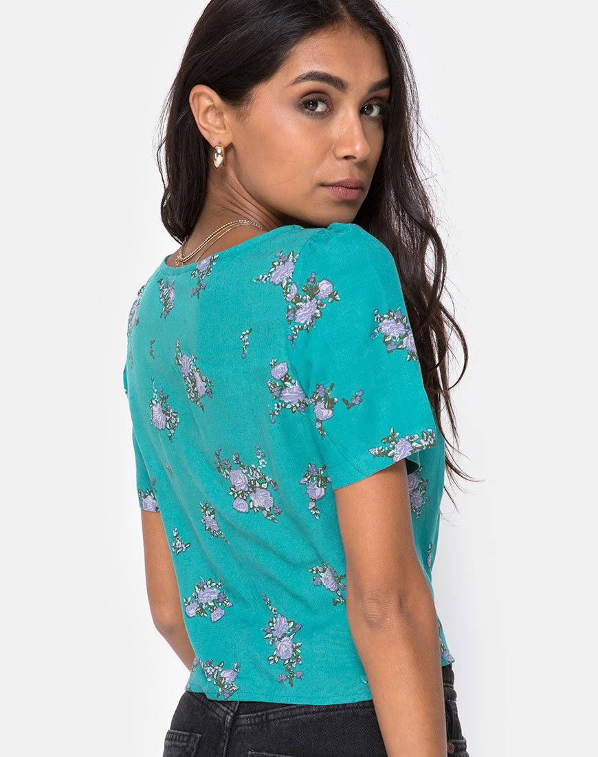 Top Valza en Soi Rose Verde