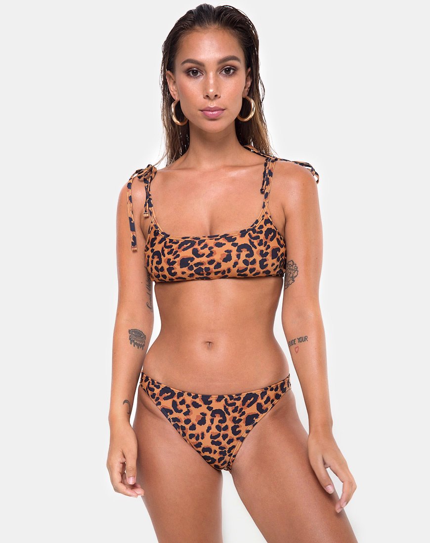 Imagen del sujetador de bikini Vanna en leopardo quemado