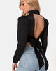 Imagen de Jasty Crop Top en Satén Chita Negro