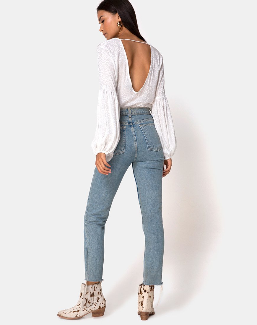 Imagen de Vautier Top de satén Chita Marfil