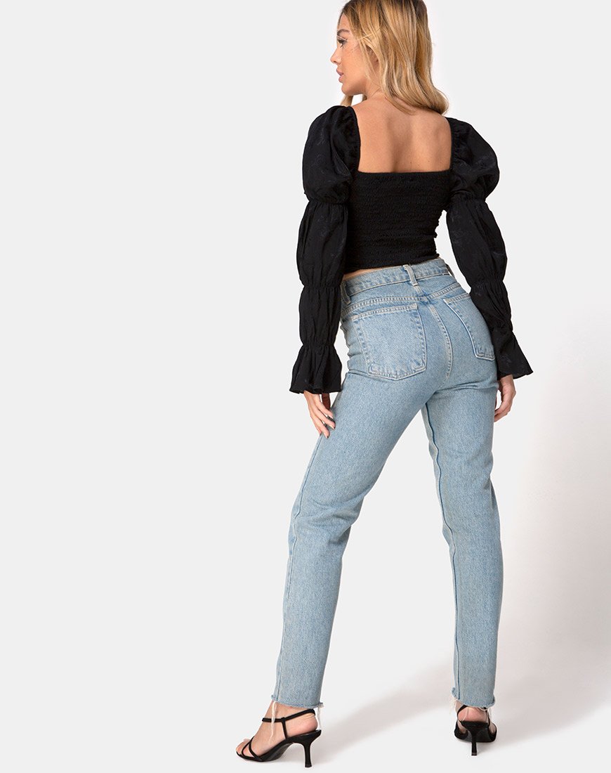 Imagen de Velina Crop Top en Satén Rosa Negro