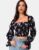 Imagen de Velina Top en Blanco Rosa Negro