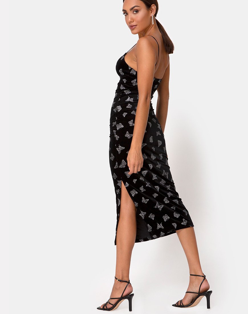 Imagen de Verdina Vestido Negro con Purpurina Mariposa