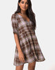 Imagen de Verren Babydoll Dress in Tartan Brown