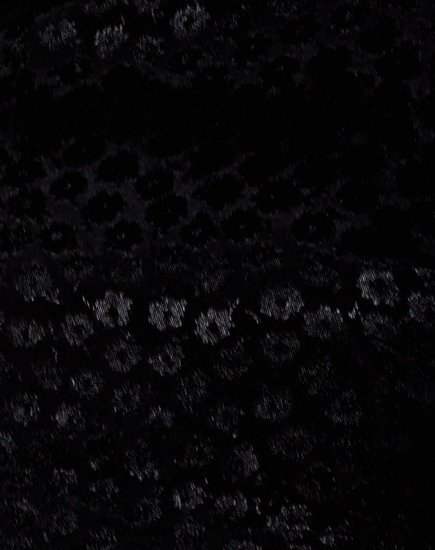 Imagen de Vhan Crop Top en satén Ditsy Rose Negro