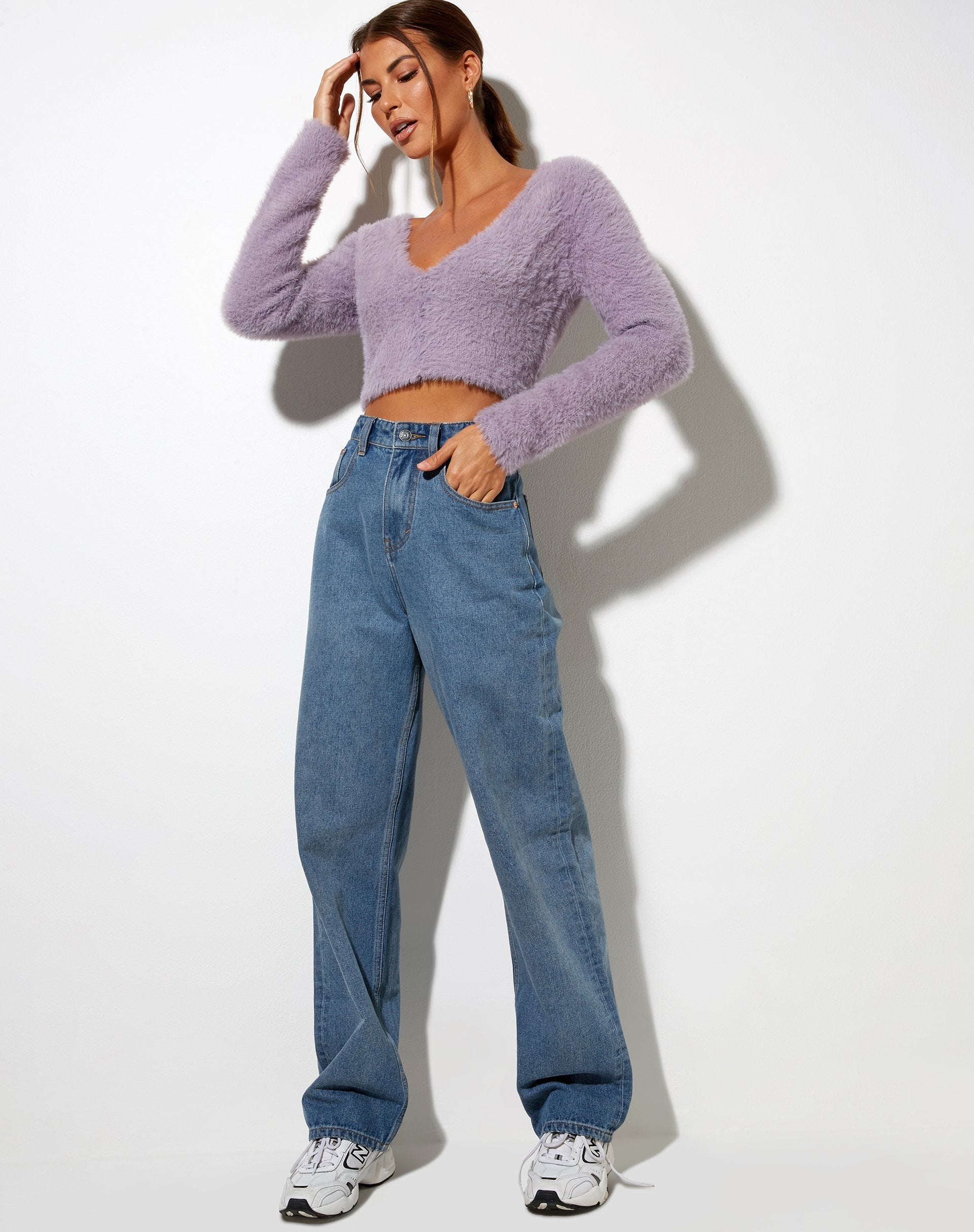 Imagen de Vima Cropped Cardigan de punto Dusty Lilac