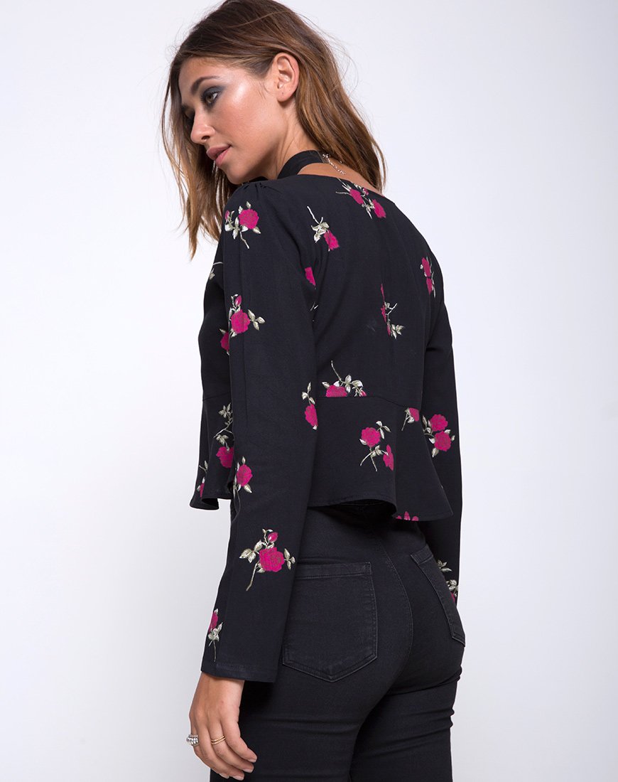 Top enredadera en rosa grunge