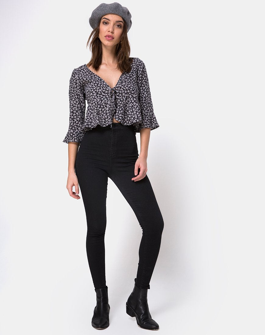 Imagen de Vinequa Blusa en Ditsy Rose Negro