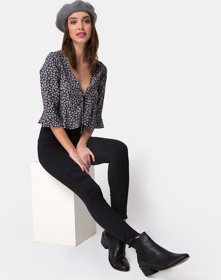 Imagen de Vinequa Blusa en Ditsy Rose Negro