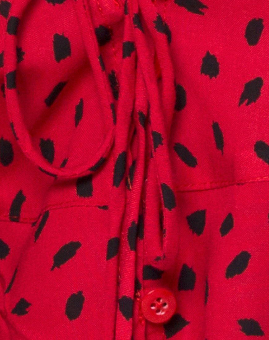 Imagen de Vinequa Top de Mini Diana de Lunares Rojo y Negro