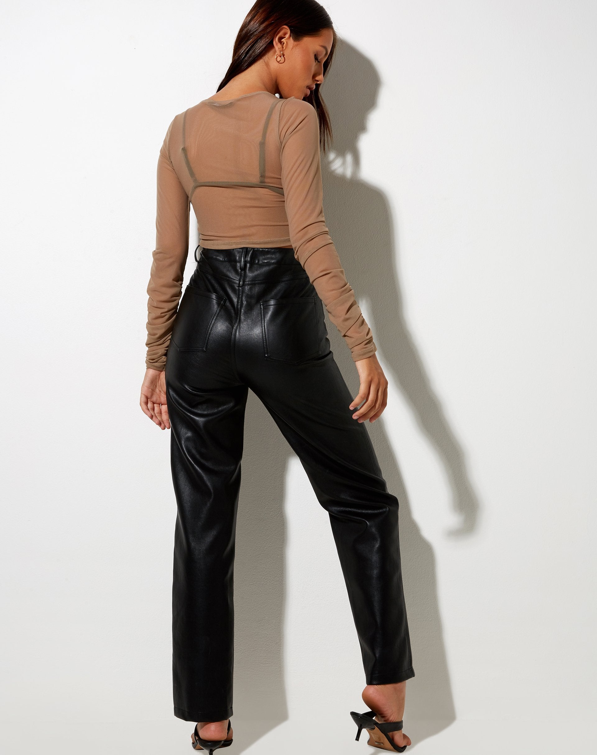 Imagen de Vinta Crop Top en Mesh Taupe
