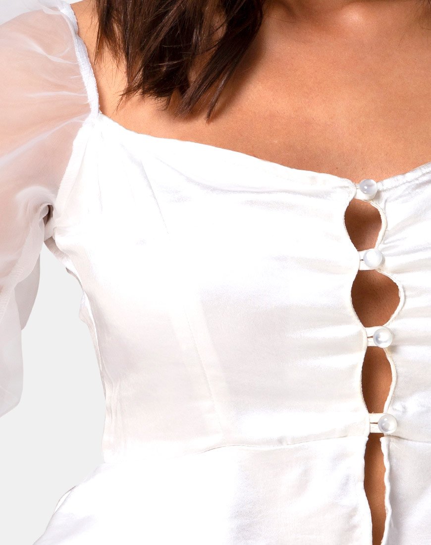 Imagen de Viquela Crop Top en Organza Crema