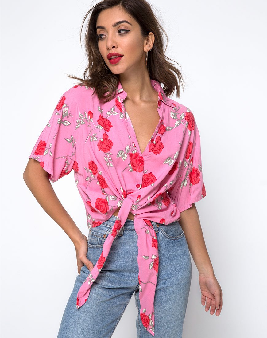 Camisa Vual en rosa caramelo