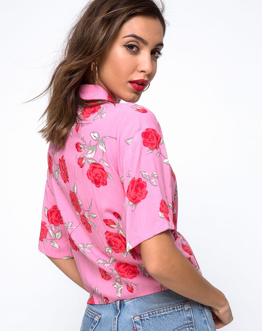 Camisa Vual en rosa caramelo