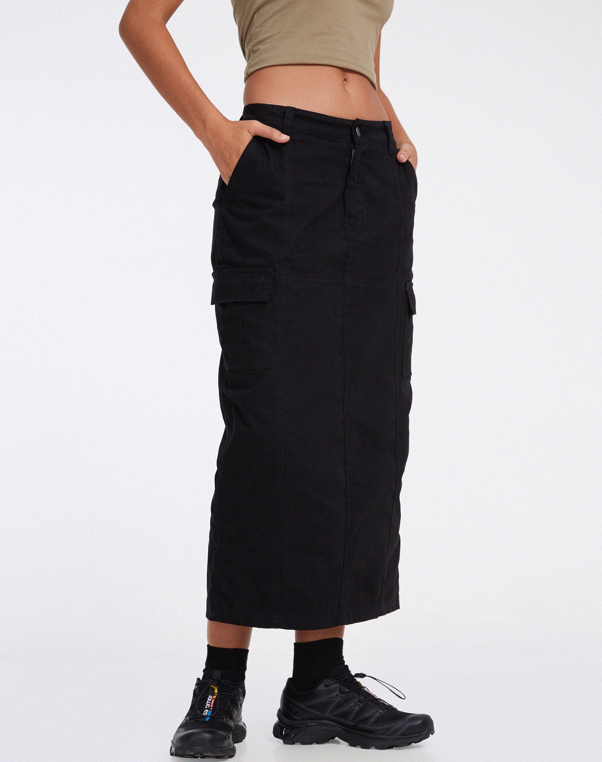 IMAGEN DE Widya Maxi Skirt en Panamá Negro