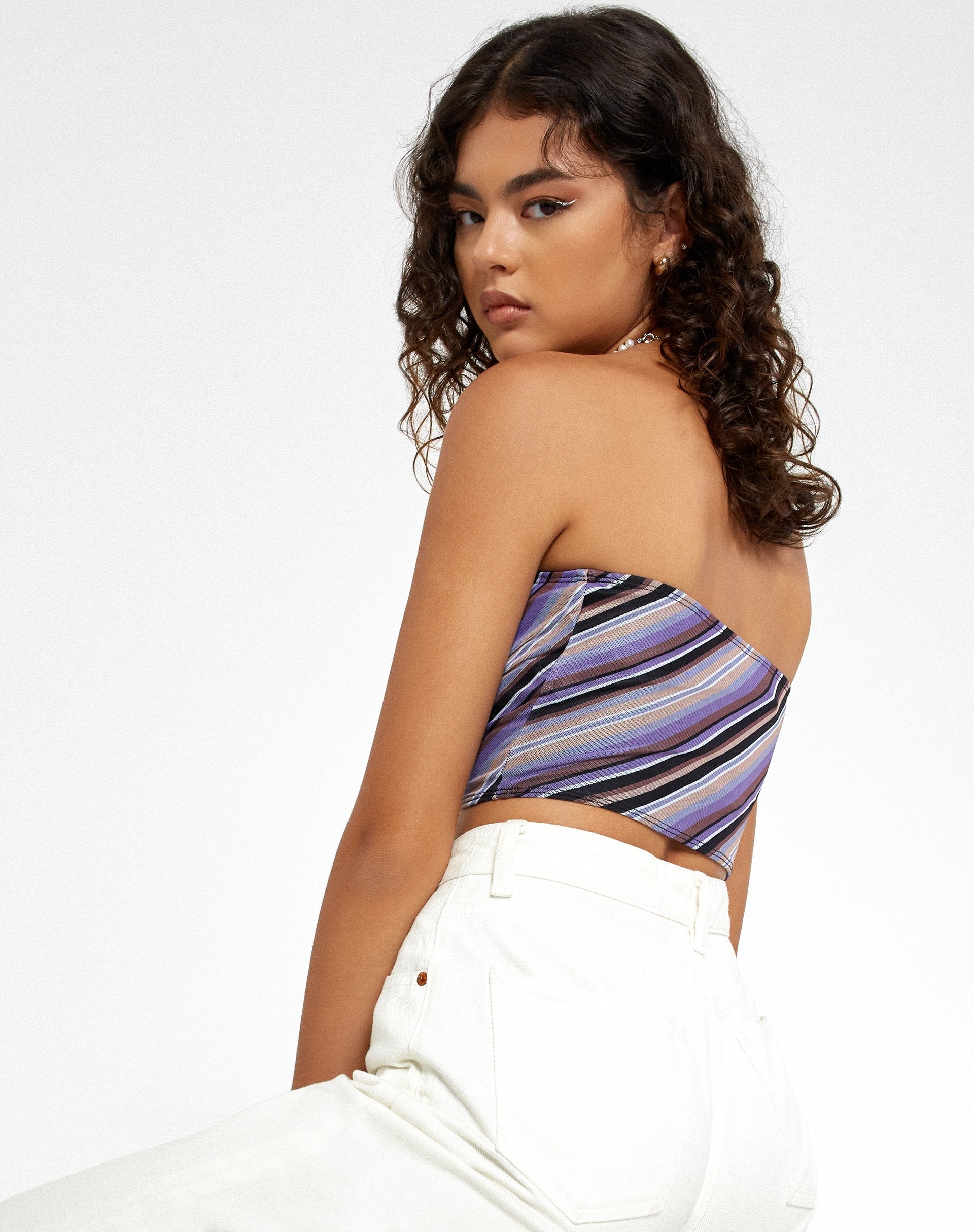 Imagen de Motel X Barbara Kristoffersen Wike Bandeau Top in 70s Diagonal