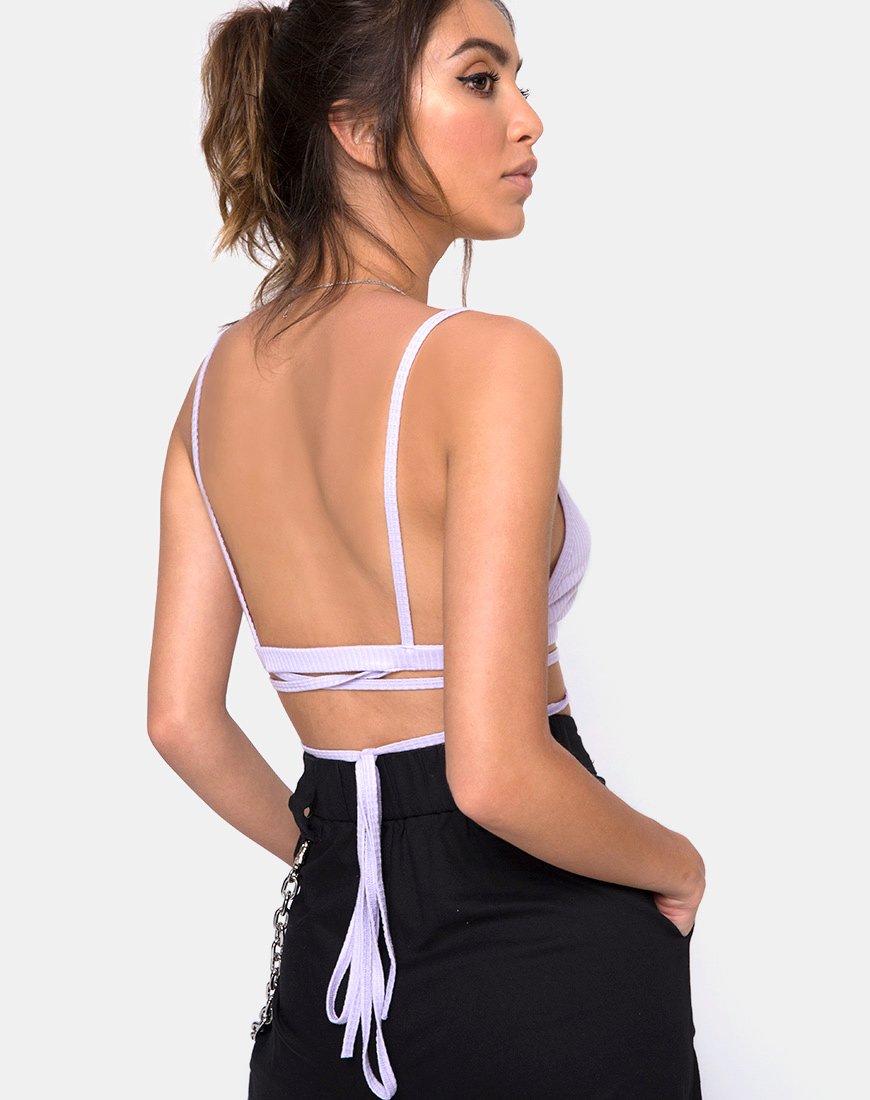 Imagen de Wrap Around Bralet in Rib Lilac