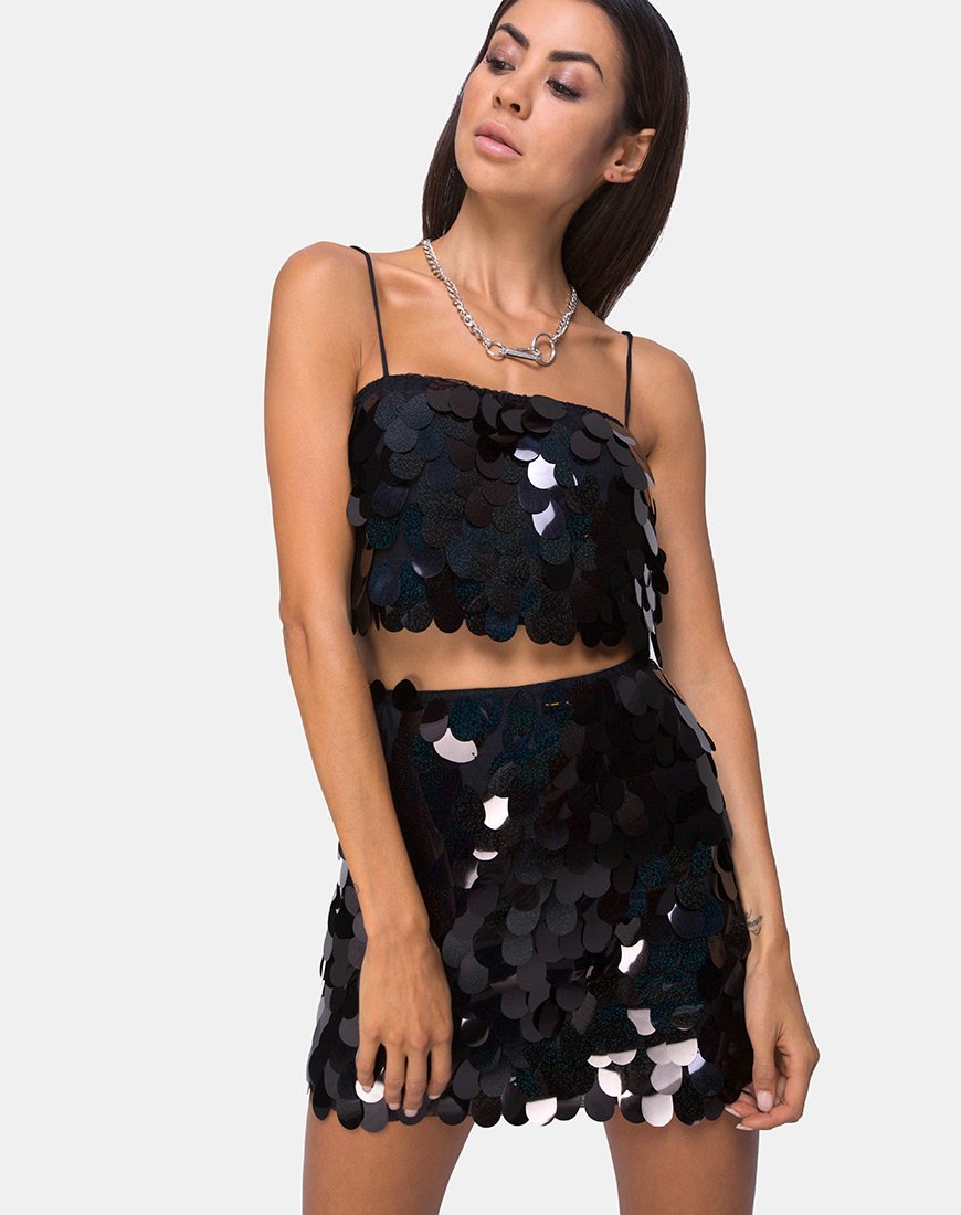 Minifalda Wyne de lentejuelas Galaxy Tear Drop