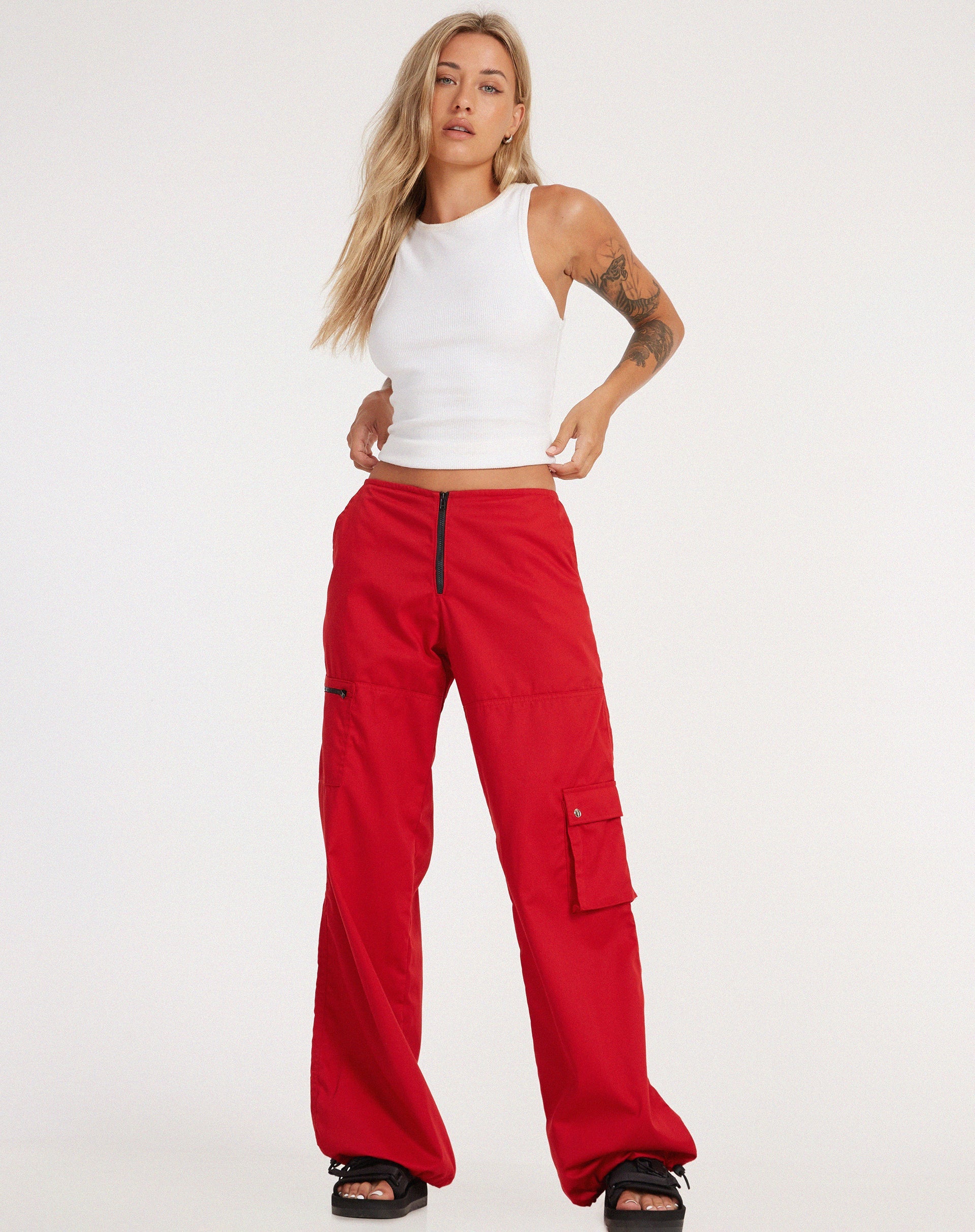 imagen de Xander Cargo Trouser en Algodón Drill Rojo Verdadero