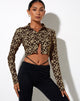 Imagen de Ryals Crop Top en Patchwork Daisy Marrón