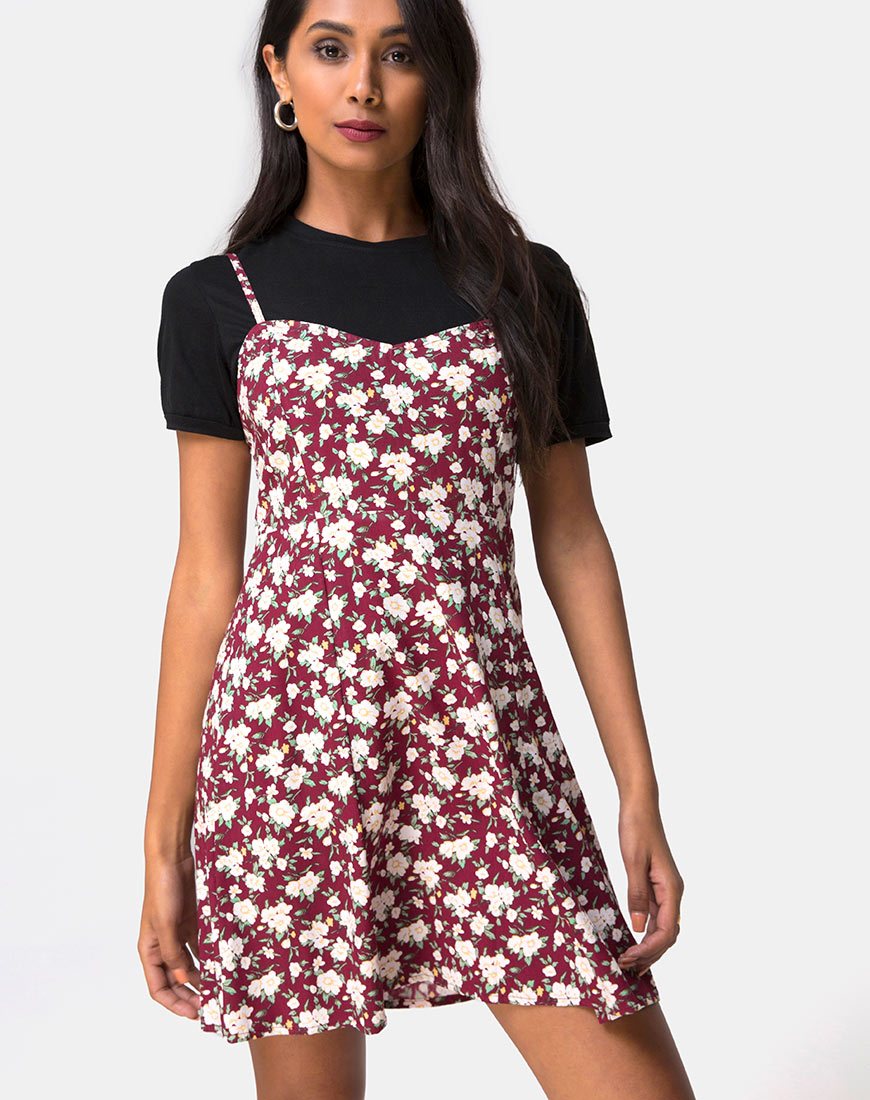 Yandra Slip Dress en Wild Fleur Granate