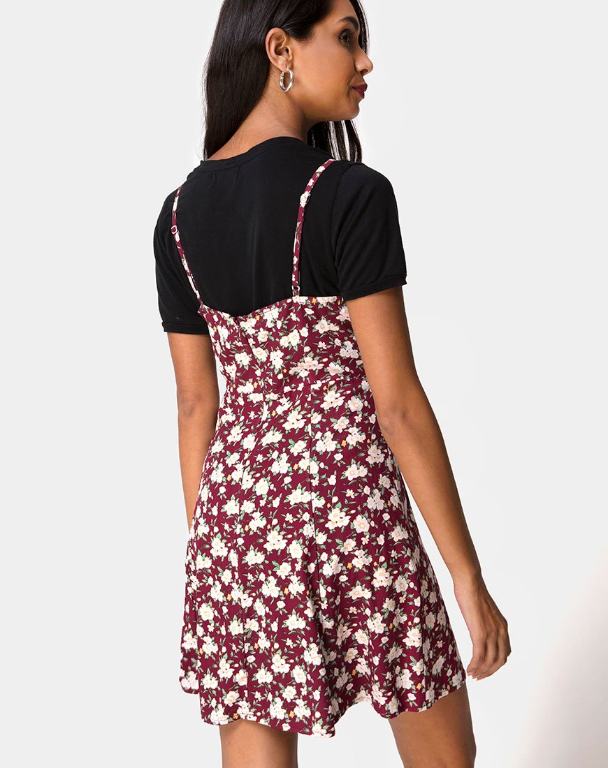Yandra Slip Dress en Wild Fleur Granate
