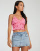 imagen de Yecaca Crop Top in Pink Ditsy Daisy Embro