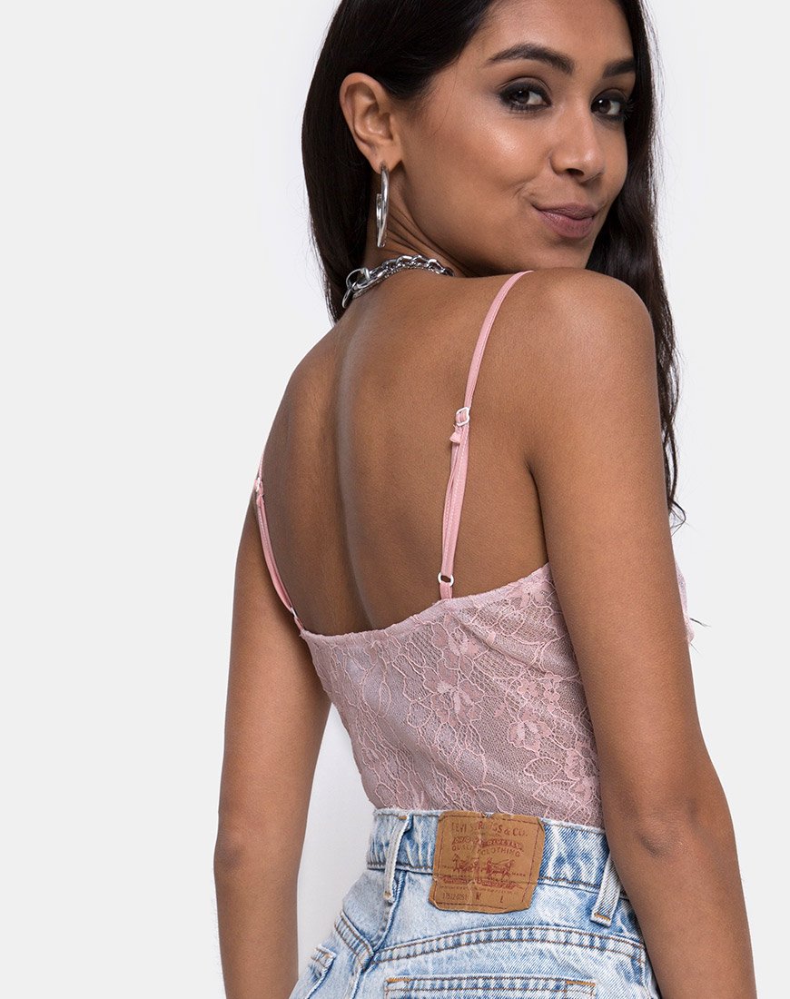 Corpiño de encaje rosa de Yecal