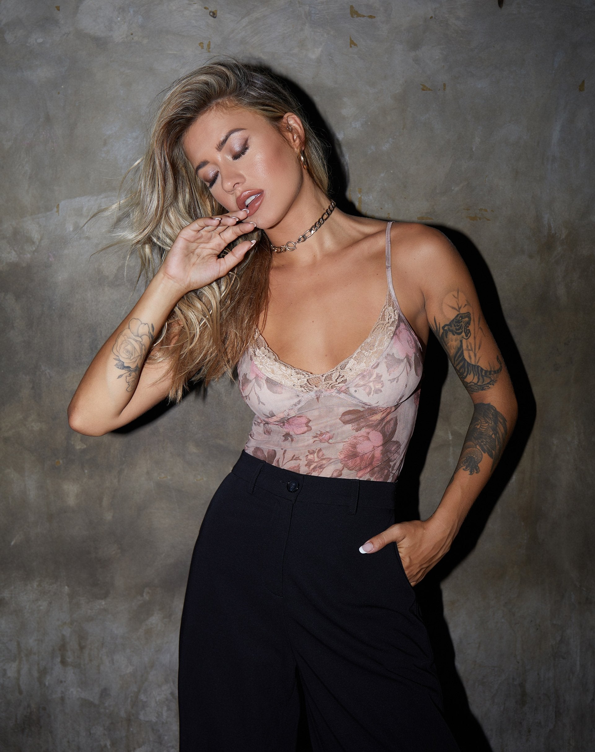 Imagen de Yenika Crop Top de malla Peach Bloom