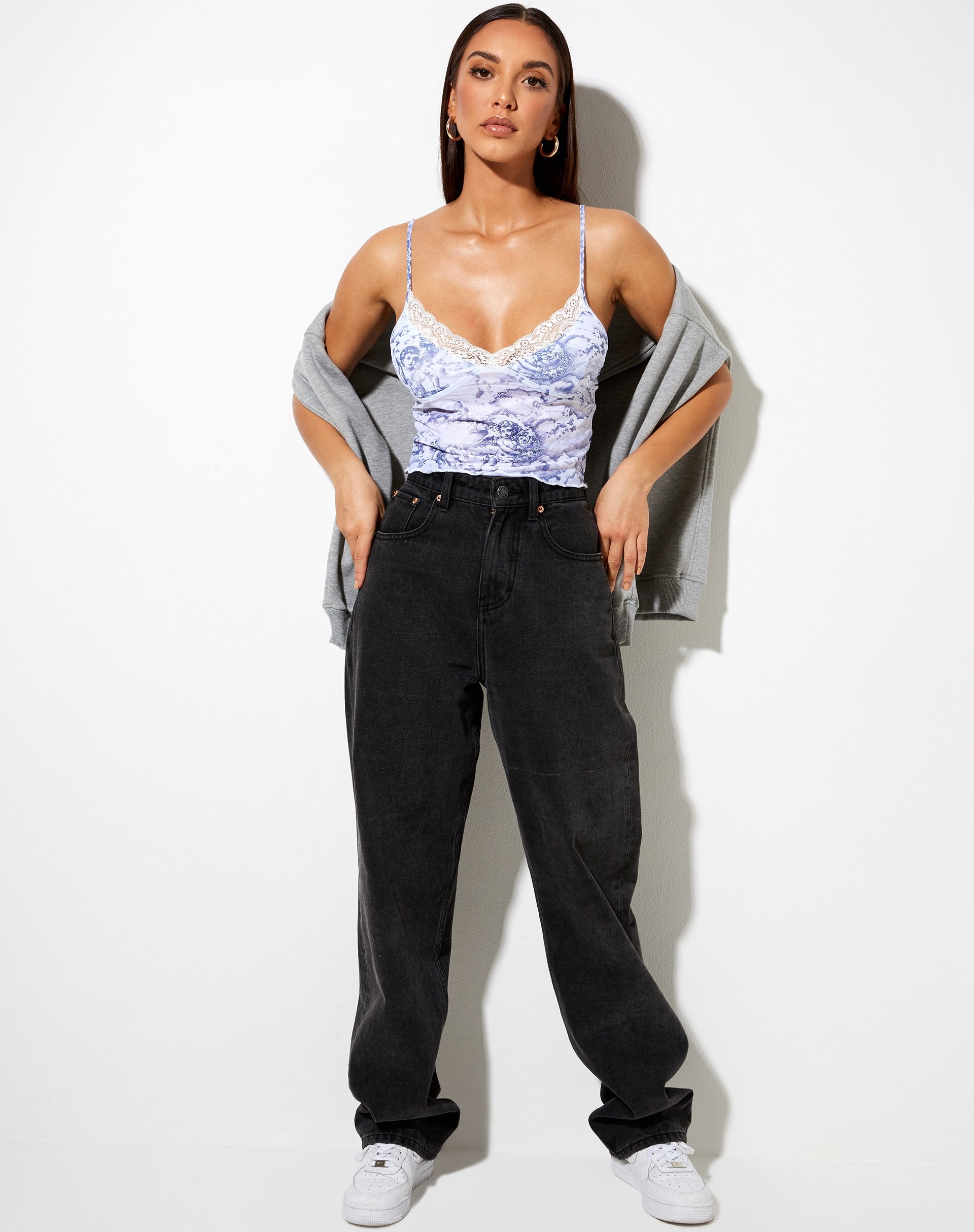 Imagen de Yenika Crop in 20s Cherub White and Blue