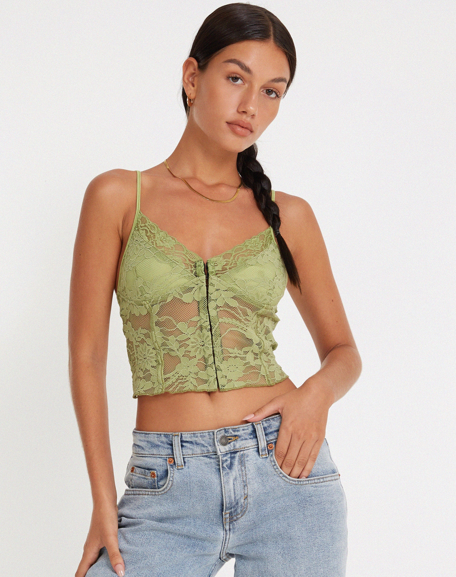 imagen de Yenko Crop Top en Lace Green