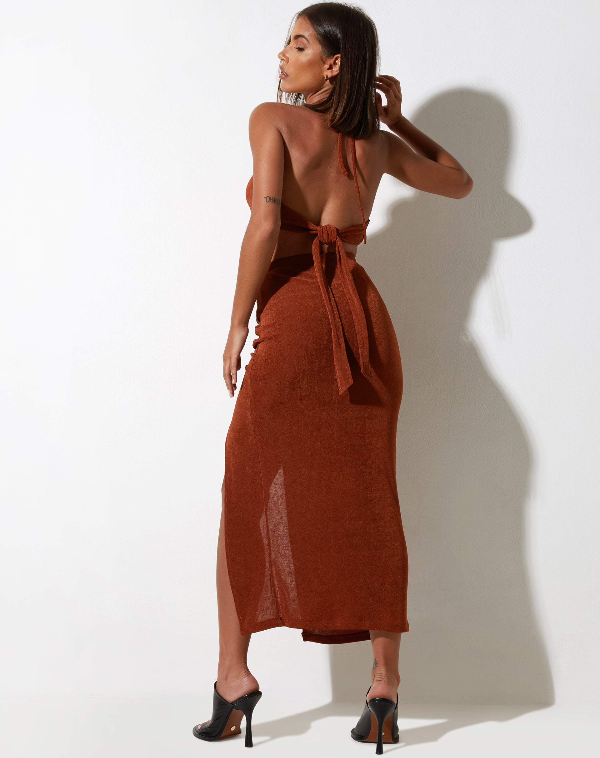 imagen de Yessa Crop Top en Crepe Marrón