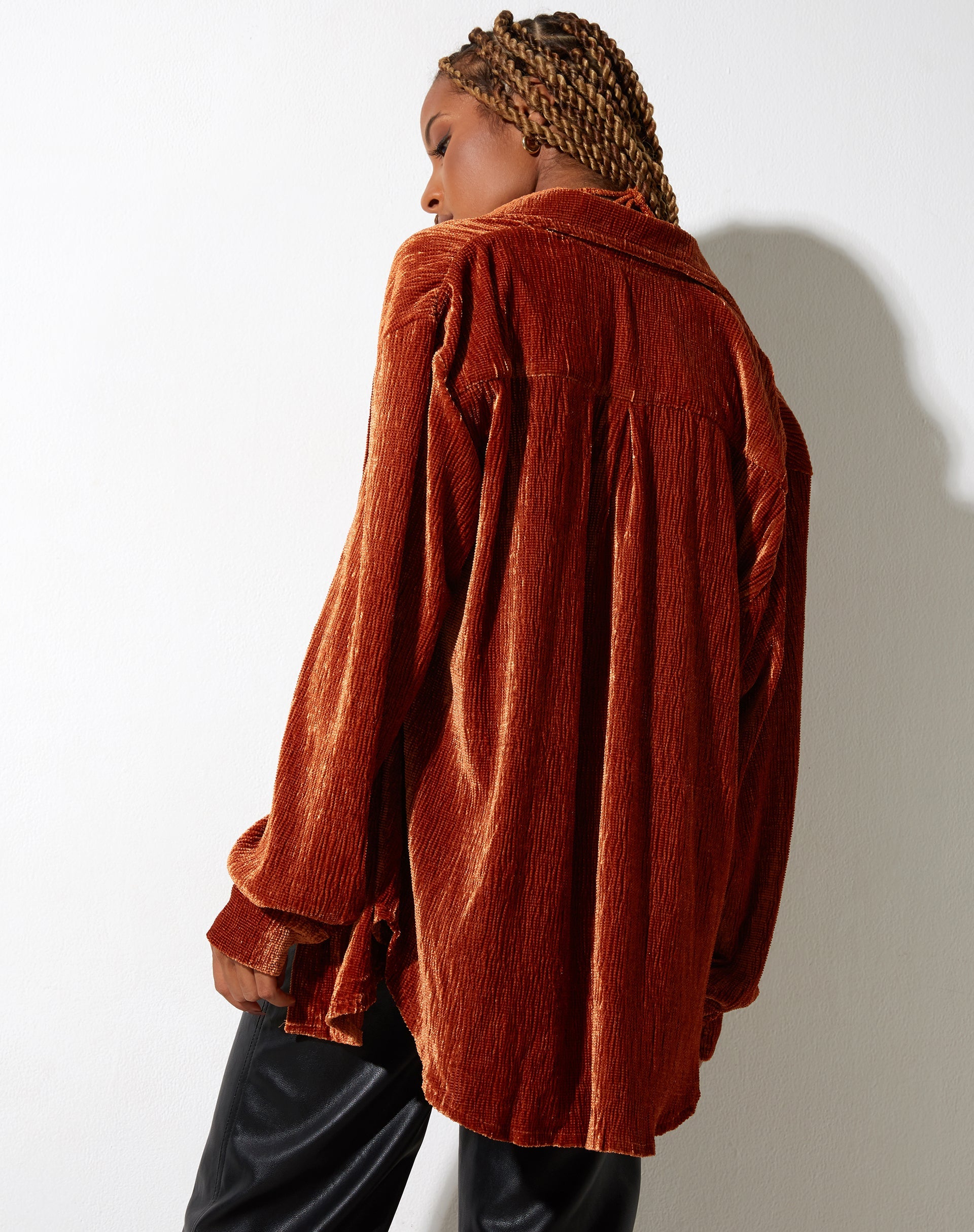 imagen de Dael Oversized Shirt in Velvet Rust