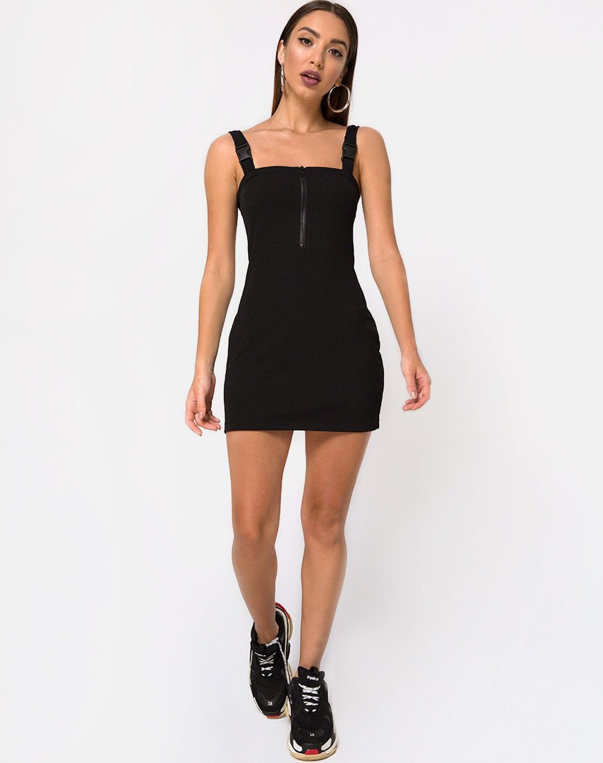 Imagen del vestido Yori en negro con clip Derlin