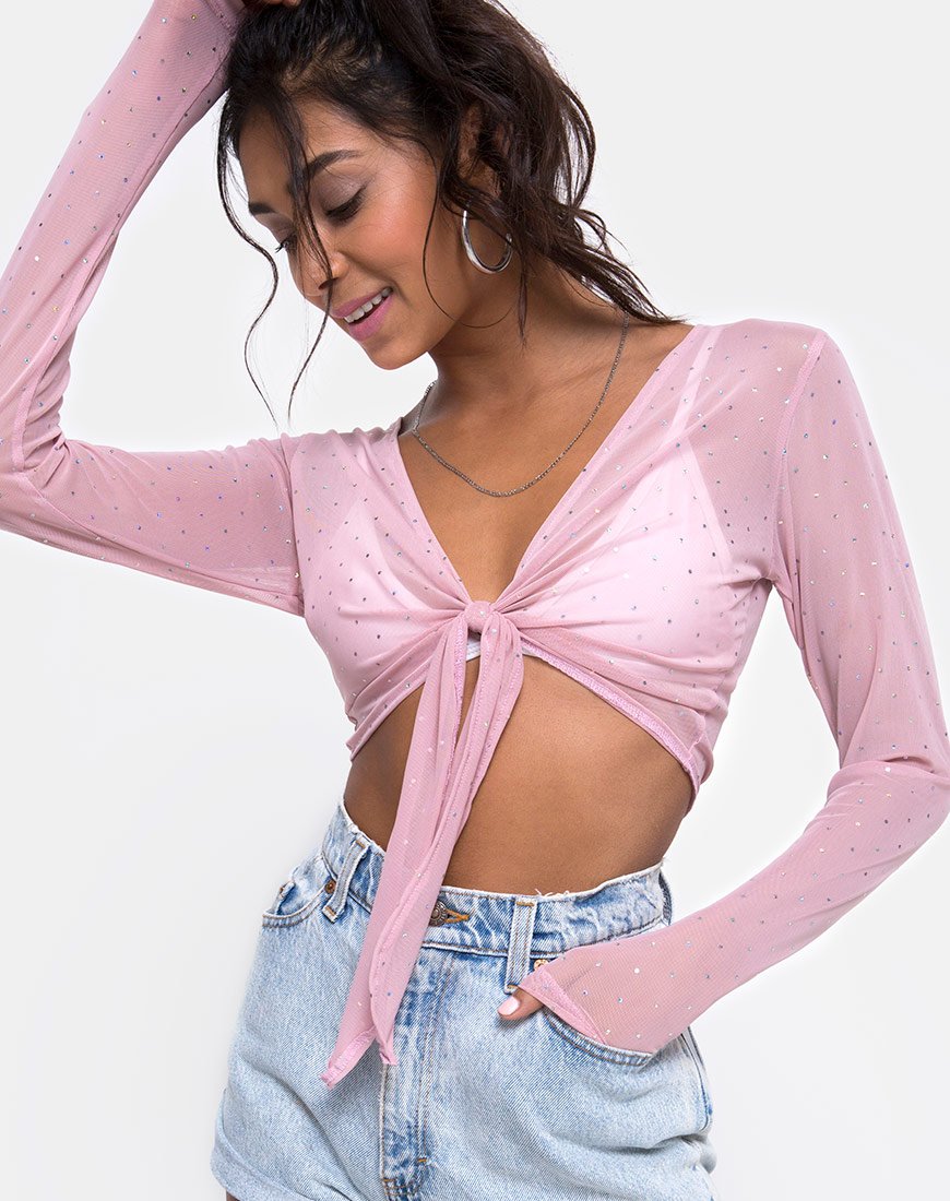 Yun Top en Red Cristal Rosa