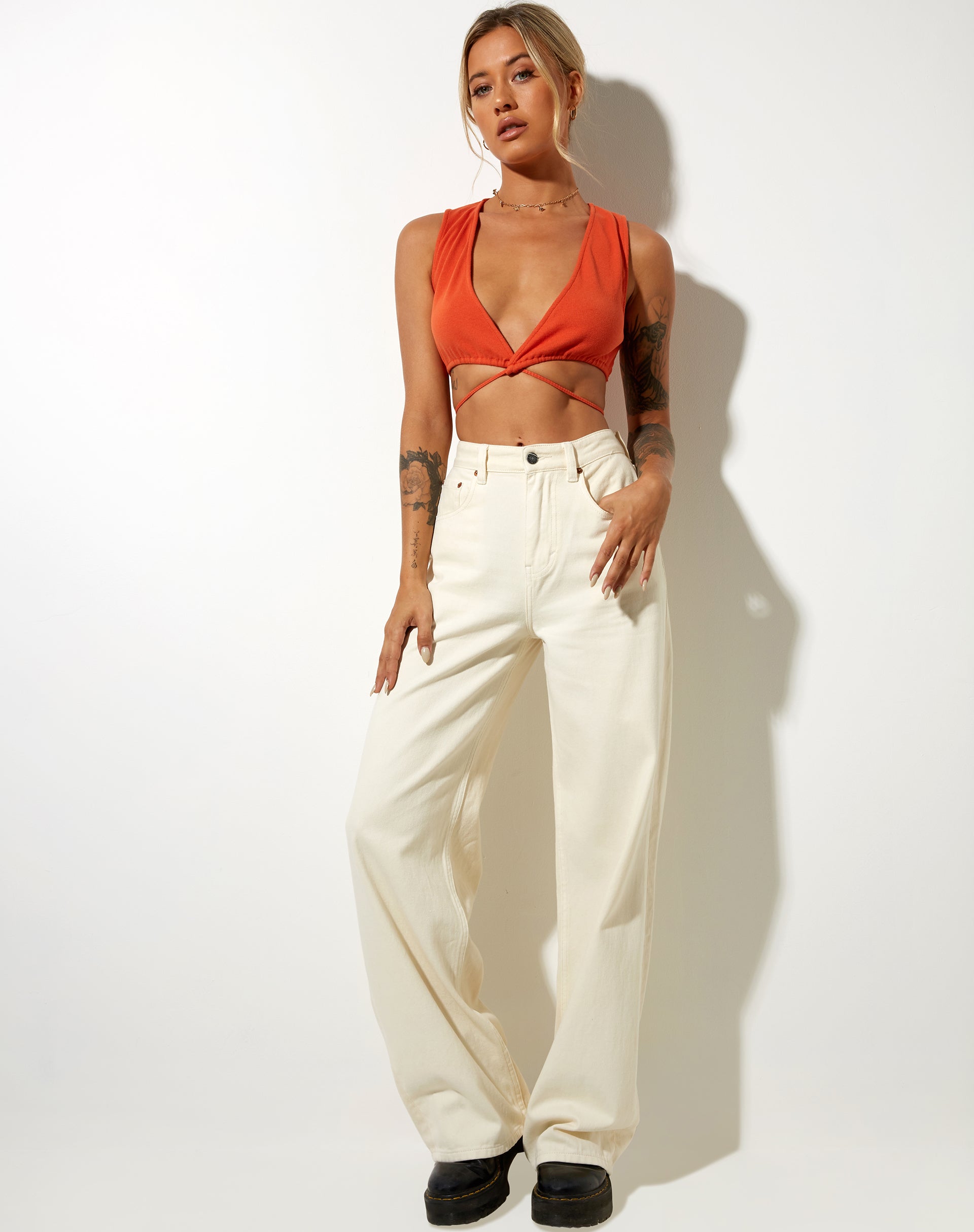 Imagen de Yunda Crop Top en Rib Mandarina
