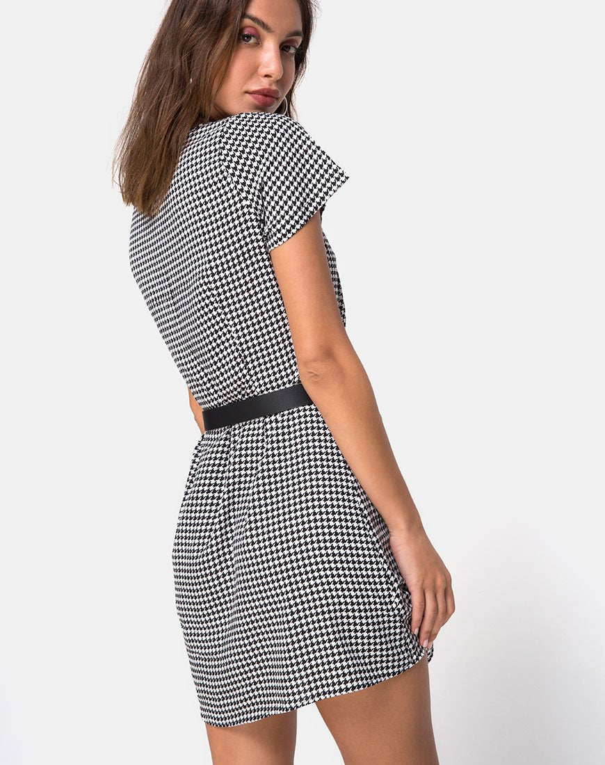 Vestido de té Zavacca en diente de perro pequeño